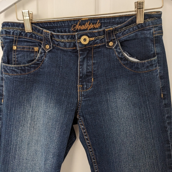 South Pole Dark Wash Cropped Jeans - Picture 2 of 7